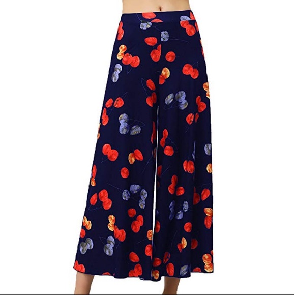 Boutique Pants - Floral Classic Chic Wide Leg Culottes Pants